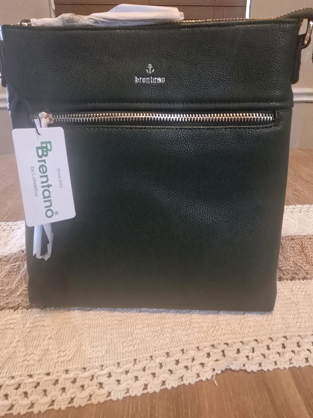 Brentano Men's Dark Forest Green Crossbody Bag